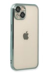 Mey İthalat®  iPhone 13 Kılıf  Lensli Silikon - Yeşil