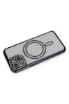 Mey İthalat®  iPhone 13 Kılıf Joke Simli Magneticsafe Kılıf - Siyah