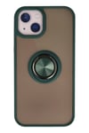 Mey İthalat®  iPhone 13 Kılıf Montreal Yüzüklü Silikon Kapak - Yeşil