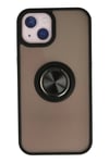 Mey İthalat®  iPhone 13 Kılıf Montreal Yüzüklü Silikon Kapak - Siyah