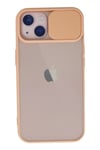 Mey İthalat®  iPhone 13 Kılıf Palm Buzlu Kamera Sürgülü Silikon - Pembe