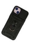 Mey İthalat®  iPhone 13 Kılıf Pars Lens Yüzüklü Silikon - Siyah