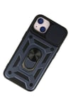 Mey İthalat®  iPhone 13 Kılıf Pars Lens Yüzüklü Silikon - Lacivert