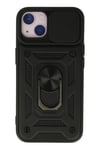 Mey İthalat®  iPhone 13 Kılıf Pars Lens Yüzüklü Silikon - Siyah
