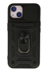 Mey İthalat®  iPhone 13 Kılıf Pars Lens Yüzüklü Silikon - Siyah