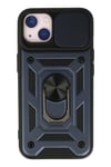 Mey İthalat®  iPhone 13 Kılıf Pars Lens Yüzüklü Silikon - Lacivert