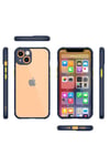 Mey İthalat®  iPhone 13 Mini Kılıf Miami Şeffaf Silikon - Lacivert