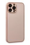 Mey İthalat®  iPhone 13 Pro Kılıf Coco Deri Silikon Kapak - Pembe