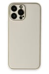 Mey İthalat®  iPhone 13 Pro Kılıf Coco Deri Silikon Kapak - Beyaz