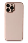 Mey İthalat®  iPhone 13 Pro Kılıf Coco Deri Silikon Kapak - Pembe