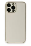 Mey İthalat®  iPhone 13 Pro Kılıf Coco Deri Silikon Kapak - Beyaz