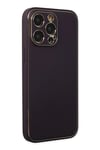 Mey İthalat®  iPhone 13 Pro Kılıf Coco Deri Silikon Kapak - Derin Mor