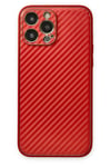 Mey İthalat®  iPhone 13 Pro Kılıf Coco Karbon Silikon - Kırmızı