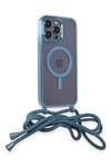 Mey İthalat®  iPhone 13 Pro Kılıf Divo Lazer Askılı Magsafe Kapak - Sierra Blue