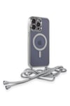 Mey İthalat®  iPhone 13 Pro Kılıf Divo Lazer Askılı Magsafe Kapak - Gümüş