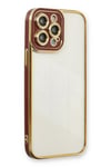 Mey İthalat®  iPhone 13 Pro Kılıf Liva Lens Silikon - Bordo