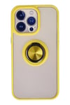 Mey İthalat®  iPhone 13 Pro Kılıf Montreal Yüzüklü Silikon Kapak - Sarı
