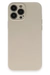 Mey İthalat®  iPhone 13 Pro Kılıf Nano içi Kadife Silikon - Bej