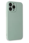Mey İthalat®  iPhone 13 Pro Kılıf Nano içi Kadife Silikon - Su Yeşili