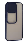 Mey İthalat®  iPhone 13 Pro Kılıf Palm Buzlu Kamera Sürgülü Silikon - Lacivert