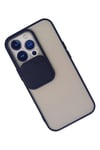 Mey İthalat®  iPhone 13 Pro Kılıf Palm Buzlu Kamera Sürgülü Silikon - Lacivert