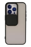 Mey İthalat®  iPhone 13 Pro Kılıf Palm Buzlu Kamera Sürgülü Silikon - Siyah
