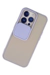 Mey İthalat®  iPhone 13 Pro Kılıf Palm Buzlu Kamera Sürgülü Silikon - Lila