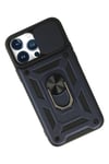 Mey İthalat®  iPhone 13 Pro Kılıf Pars Lens Yüzüklü Silikon - Lacivert