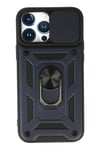 Mey İthalat®  iPhone 13 Pro Kılıf Pars Lens Yüzüklü Silikon - Lacivert