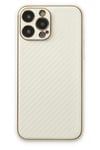 Mey İthalat®  iPhone 13 Pro Max Kılıf Coco Karbon Silikon - Beyaz