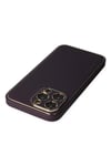 Mey İthalat®  iPhone 13 Pro Max Kılıf Coco Deri Silikon Kapak - Derin Mor