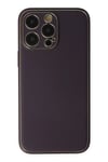 Mey İthalat®  iPhone 13 Pro Max Kılıf Coco Deri Silikon Kapak - Derin Mor