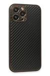 Mey İthalat®  iPhone 13 Pro Max Kılıf Coco Karbon Silikon - Siyah