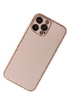 Mey İthalat®  iPhone 13 Pro Max Kılıf Coco Deri Silikon Kapak - Pudra