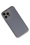 Mey İthalat®  iPhone 13 Pro Max Kılıf Coco Karbon Silikon - Gri