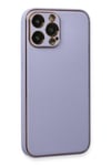 Mey İthalat®  iPhone 13 Pro Max Kılıf Coco Deri Silikon Kapak - Açık Lila