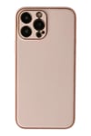 Mey İthalat®  iPhone 13 Pro Max Kılıf Coco Deri Silikon Kapak - Pudra