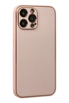 Mey İthalat®  iPhone 13 Pro Max Kılıf Coco Deri Silikon Kapak - Pudra