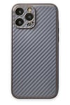 Mey İthalat®  iPhone 13 Pro Max Kılıf Coco Karbon Silikon - Gri