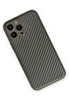 Mey İthalat®  iPhone 13 Pro Max Kılıf Coco Karbon Silikon - Füme