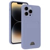 Mey İthalat®  iPhone 13 Pro Max Kılıf Kelvin Kartvizitli Silikon - Lila