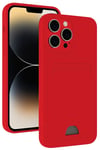Mey İthalat®  iPhone 13 Pro Max Kılıf Kelvin Kartvizitli Silikon - Kırmızı