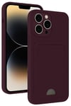 Mey İthalat®  iPhone 13 Pro Max Kılıf Kelvin Kartvizitli Silikon - Derin Mor