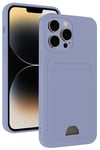 Mey İthalat®  iPhone 13 Pro Max Kılıf Kelvin Kartvizitli Silikon - Lila