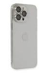 Mey İthalat®  iPhone 13 Pro Max Kılıf Luko Lens Silikon - Gümüş