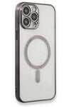 Mey İthalat®  iPhone 13 Pro Max Kılıf Magneticsafe Lazer Silikon - Siyah