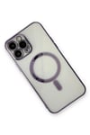 Mey İthalat®  iPhone 13 Pro Max Kılıf Magneticsafe Lazer Silikon - Mor