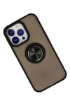 Mey İthalat®  iPhone 13 Pro Max Kılıf Montreal Yüzüklü Silikon Kapak - Siyah
