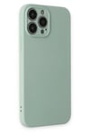 Mey İthalat®  iPhone 13 Pro Max Kılıf Nano içi Kadife Silikon - Su Yeşili