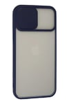 Mey İthalat®  iPhone 13 Pro Max Kılıf Palm Buzlu Kamera Sürgülü Silikon - Lacivert